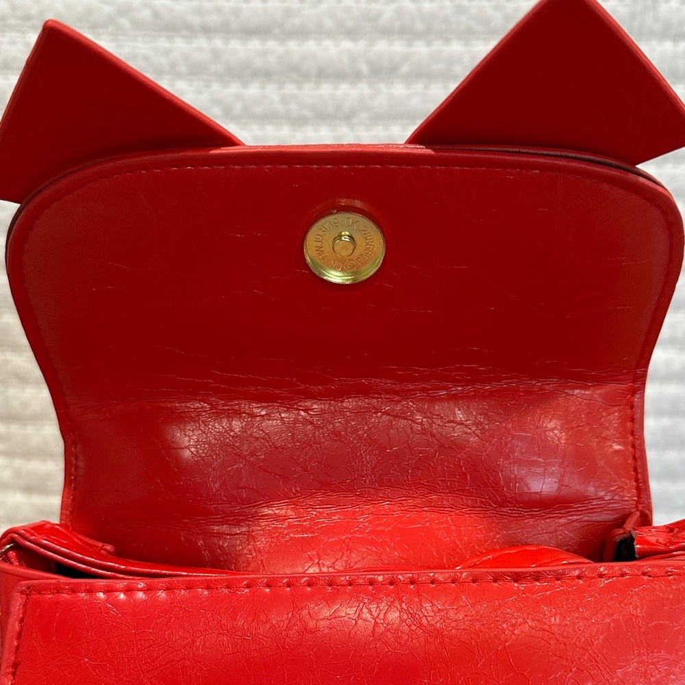 Red Bow Crossbody Mini Faux Leather Handbag NWT - Picture 6 of 10
